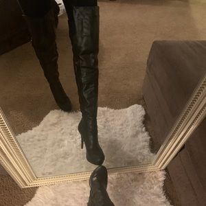 Over the knee leather boots
